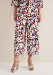 Lois Leaf Print Culottes - Multi-Coloured