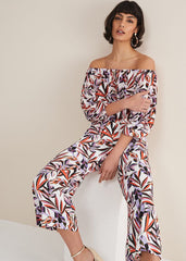 Lois Leaf Print Culottes - Multi-Coloured