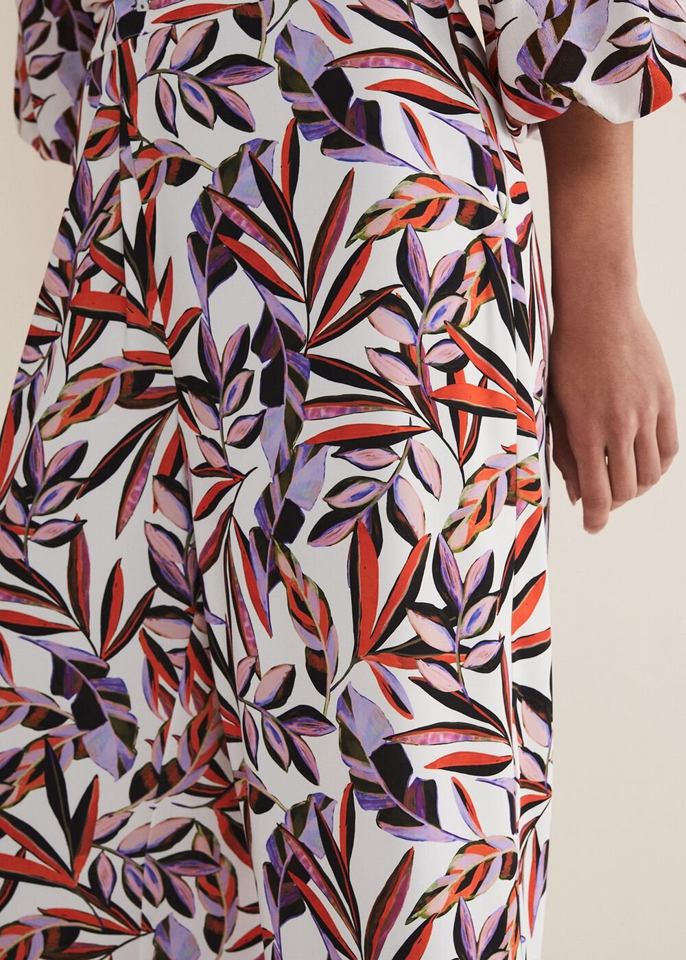 Lois Leaf Print Culottes - Multi-Coloured
