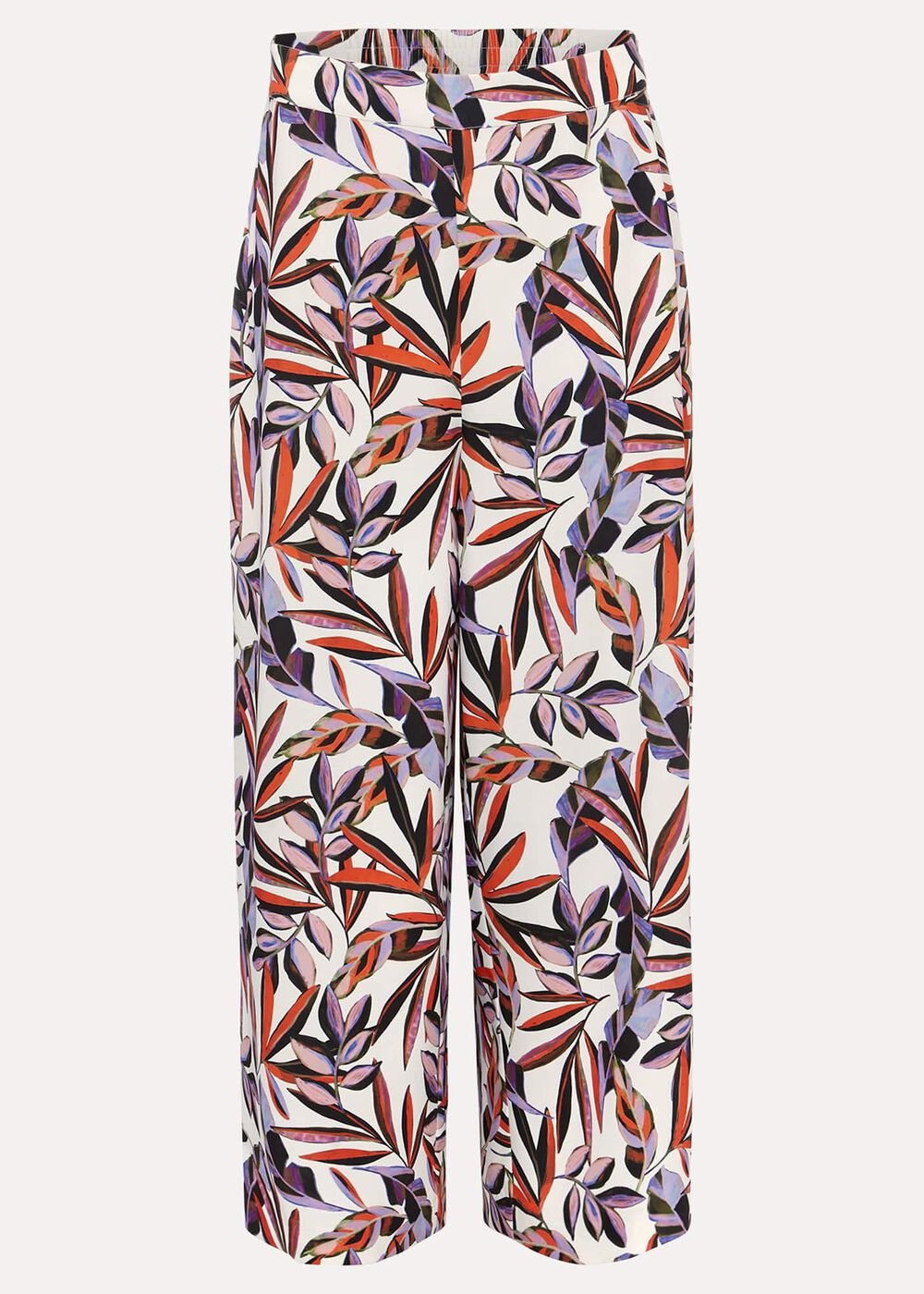 Lois Leaf Print Culottes - Multi-Coloured