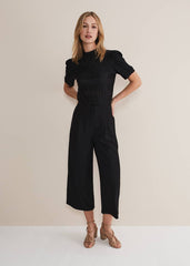 Audrea Black Wide Leg Culottes - Black