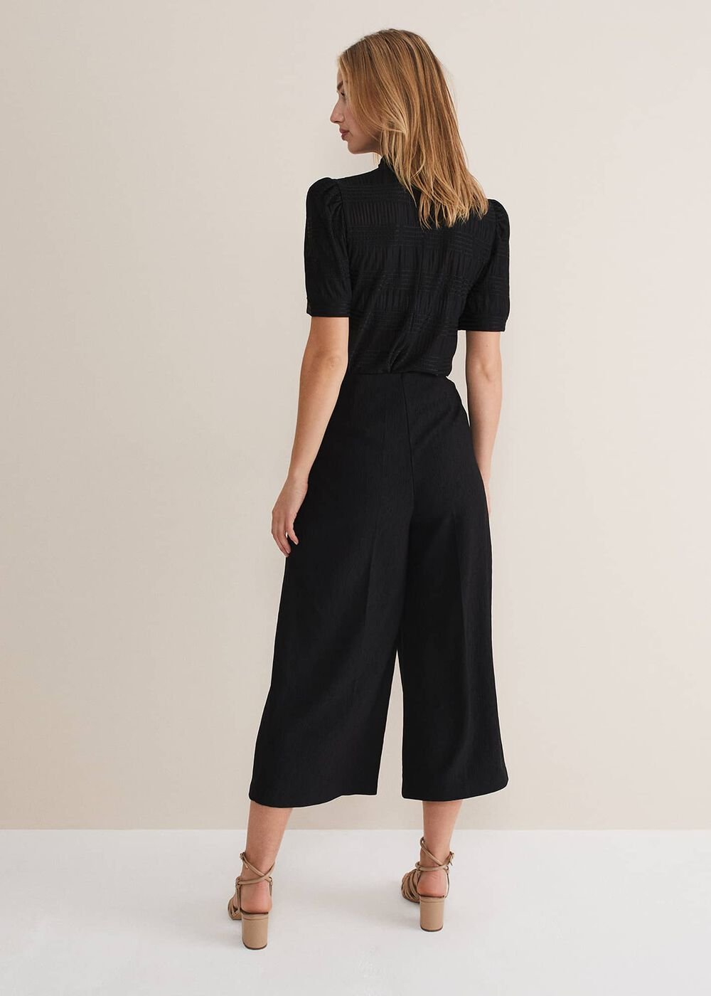Audrea Black Wide Leg Culottes - Black