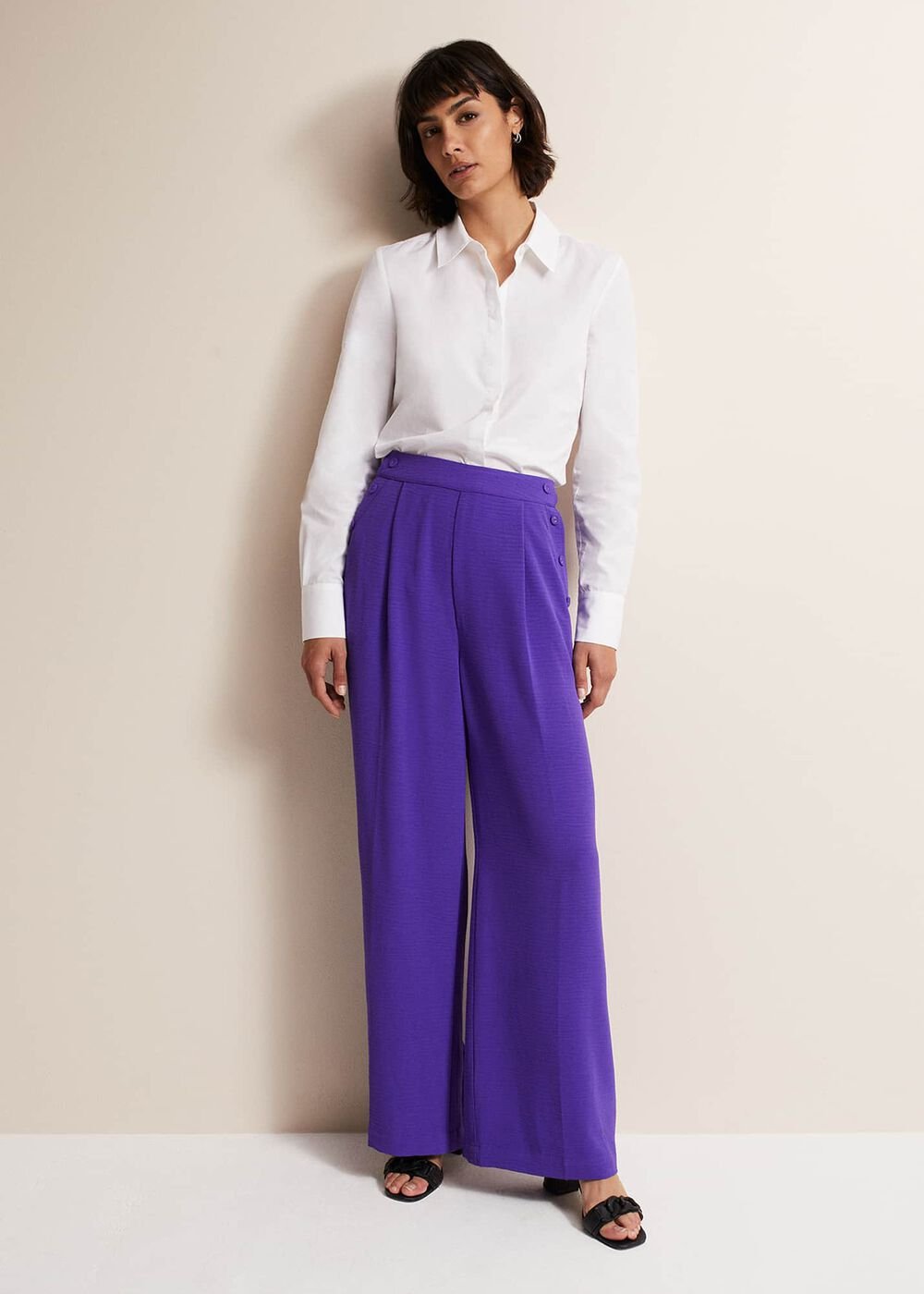 Azylnn Purple Wide Leg Trousers - Purple