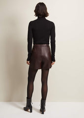 Hadley Faux Leather Shorts - Burgundy