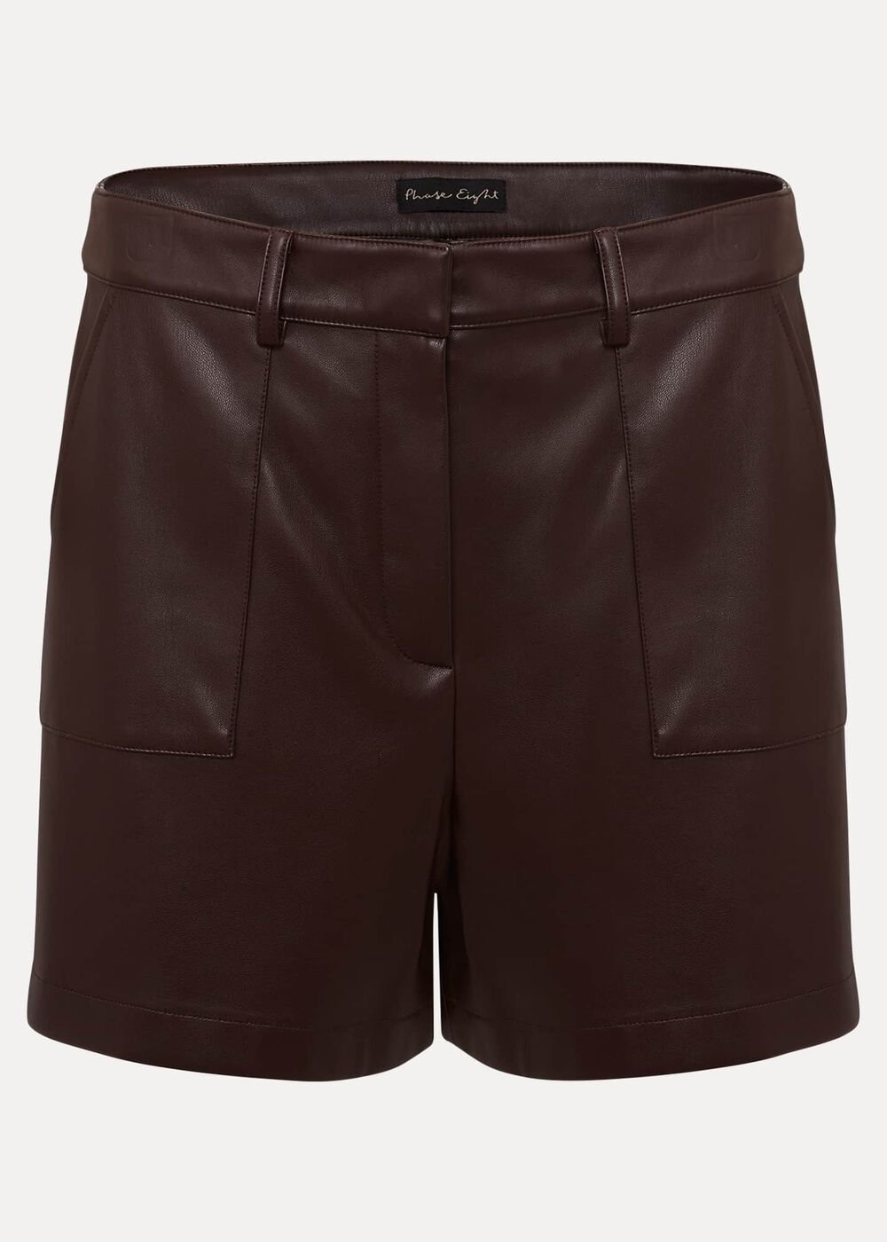 Hadley Faux Leather Shorts - Burgundy