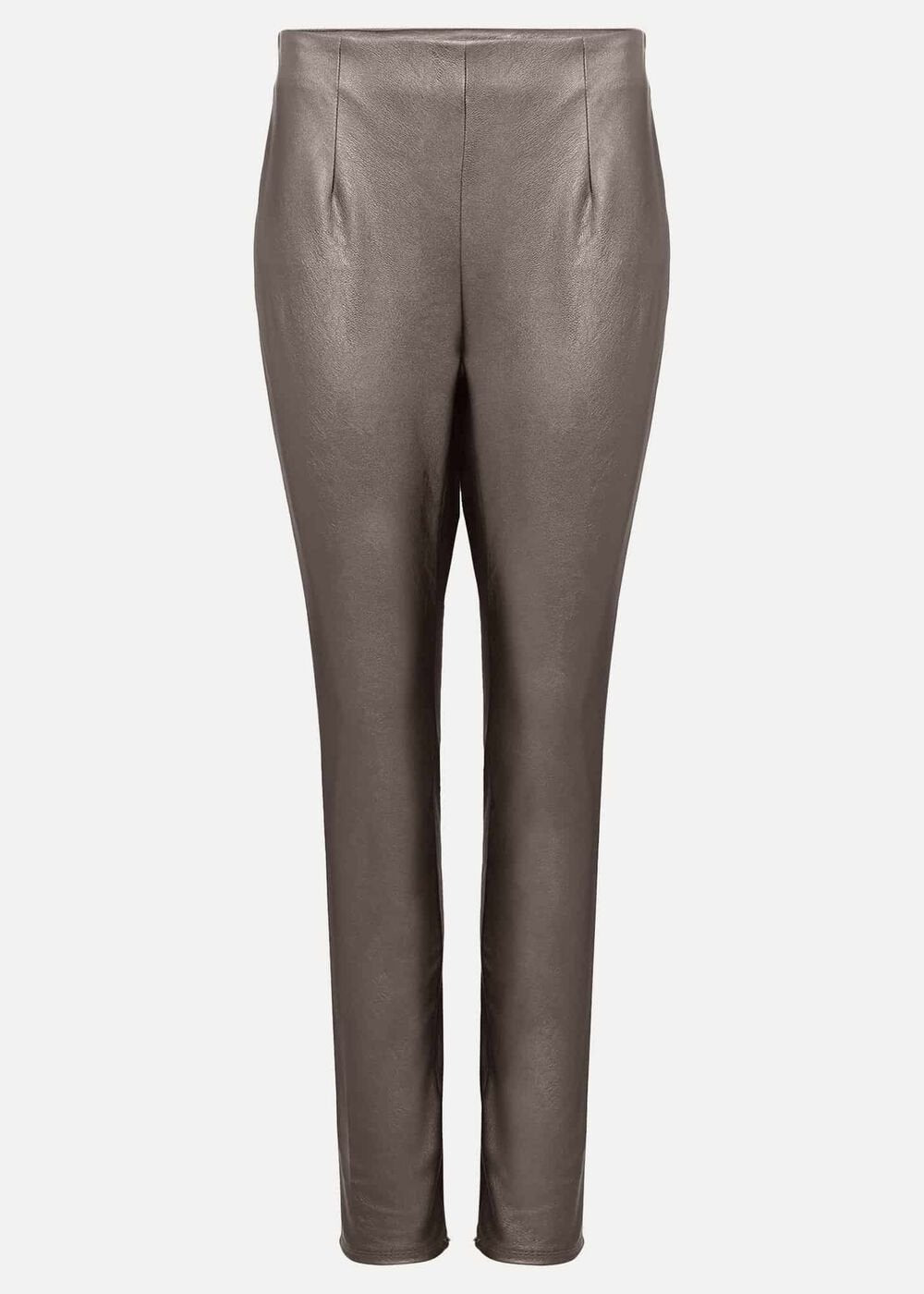 Amina Silver Faux Leather Jeggings - Silver