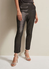 Ulrica Shimmer Straight Leg Trousers - Metallic