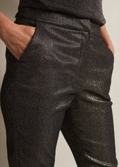 Ulrica Shimmer Straight Leg Trousers - Metallic