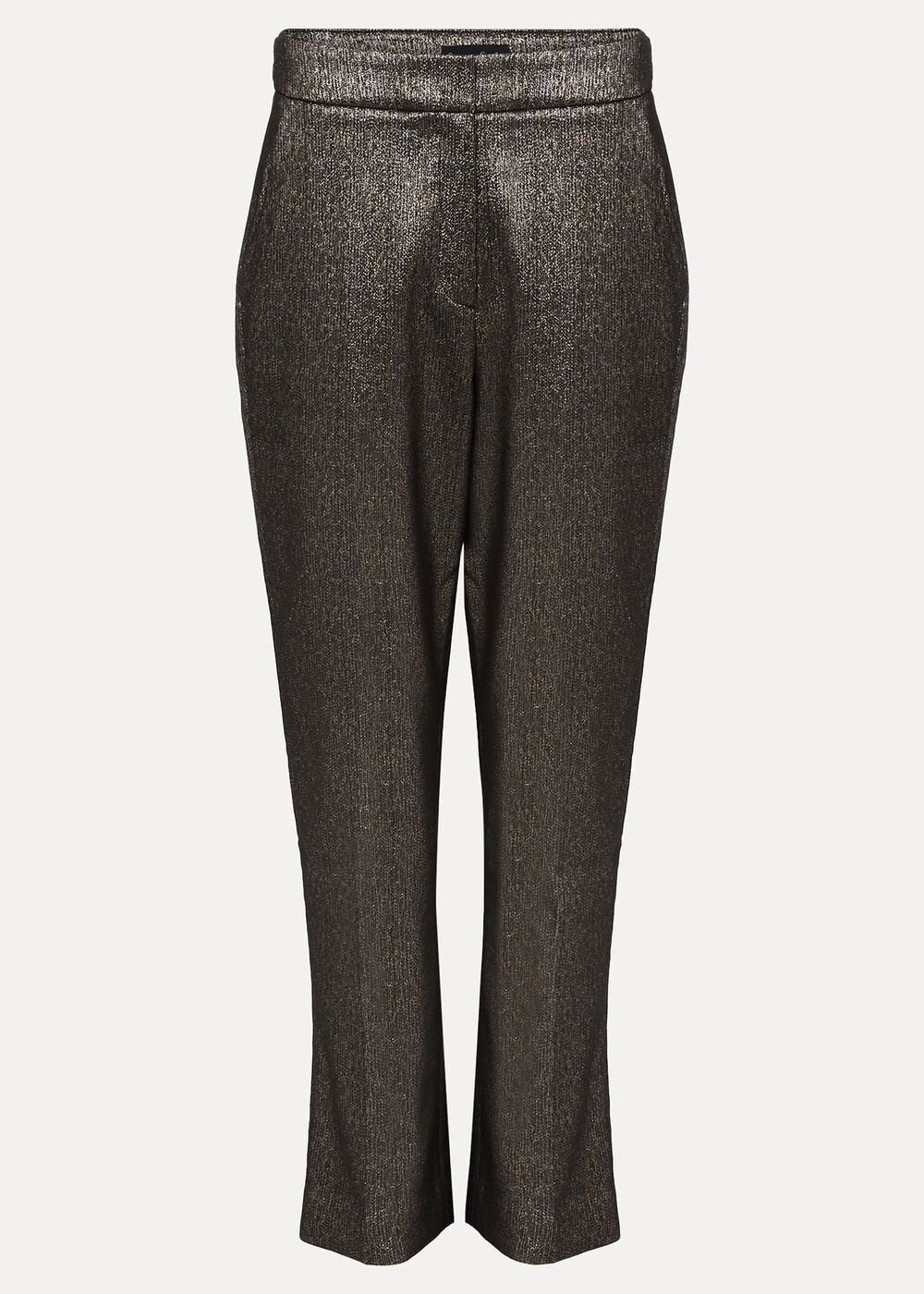 Ulrica Shimmer Straight Leg Trousers - Metallic