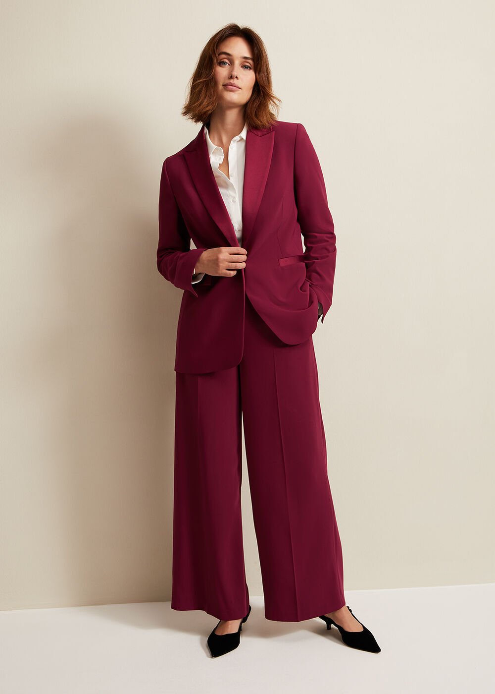 Elandra Tux Trouser - Burgundy