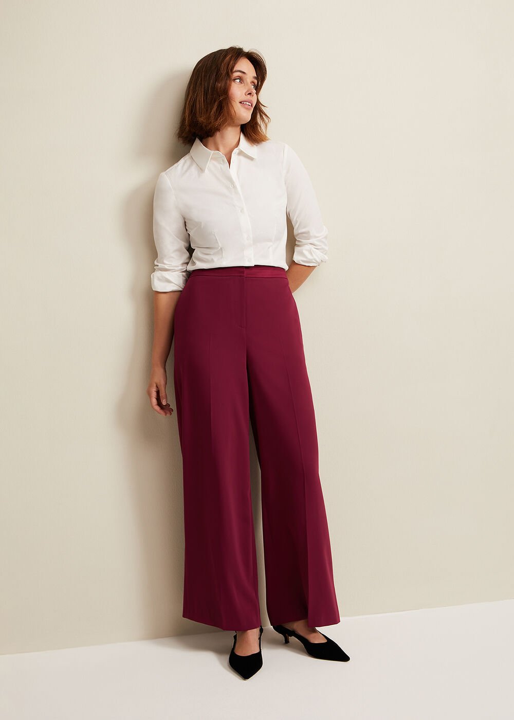 Elandra Tux Trouser - Burgundy