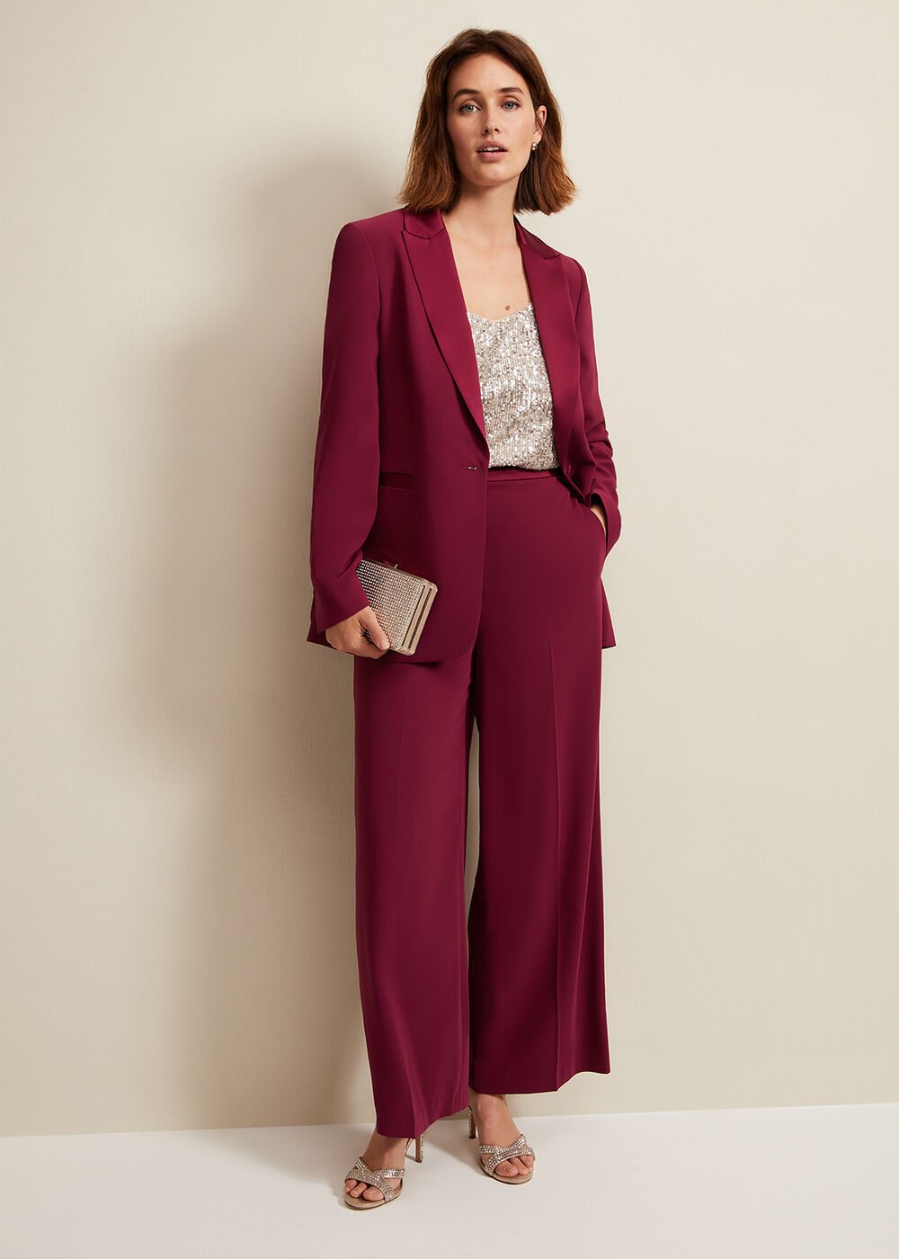 Elandra Tux Trouser - Burgundy