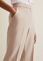 Everlee Crop Straight Leg Smart Trouser - Stone