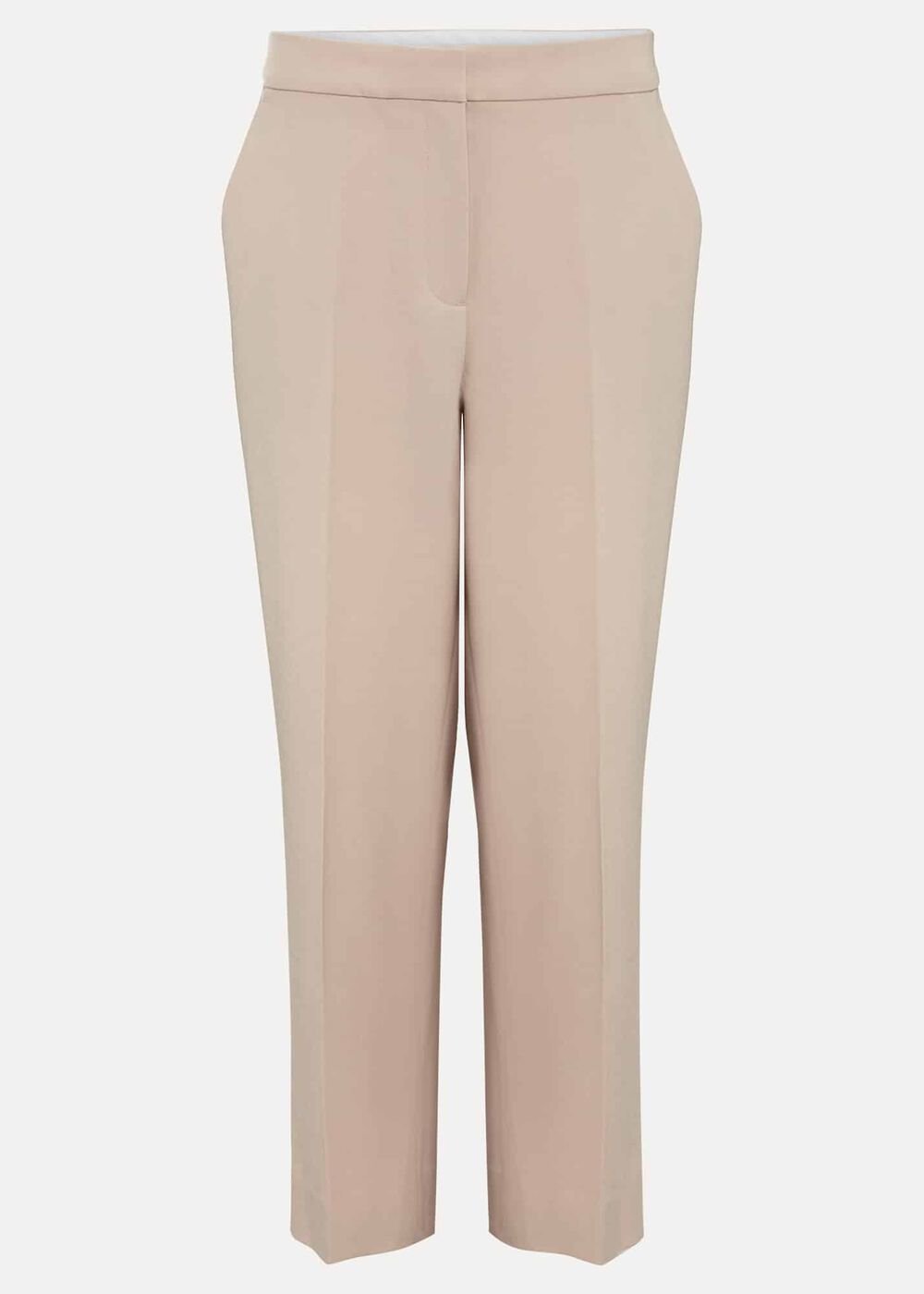 Everlee Crop Straight Leg Smart Trouser - Stone
