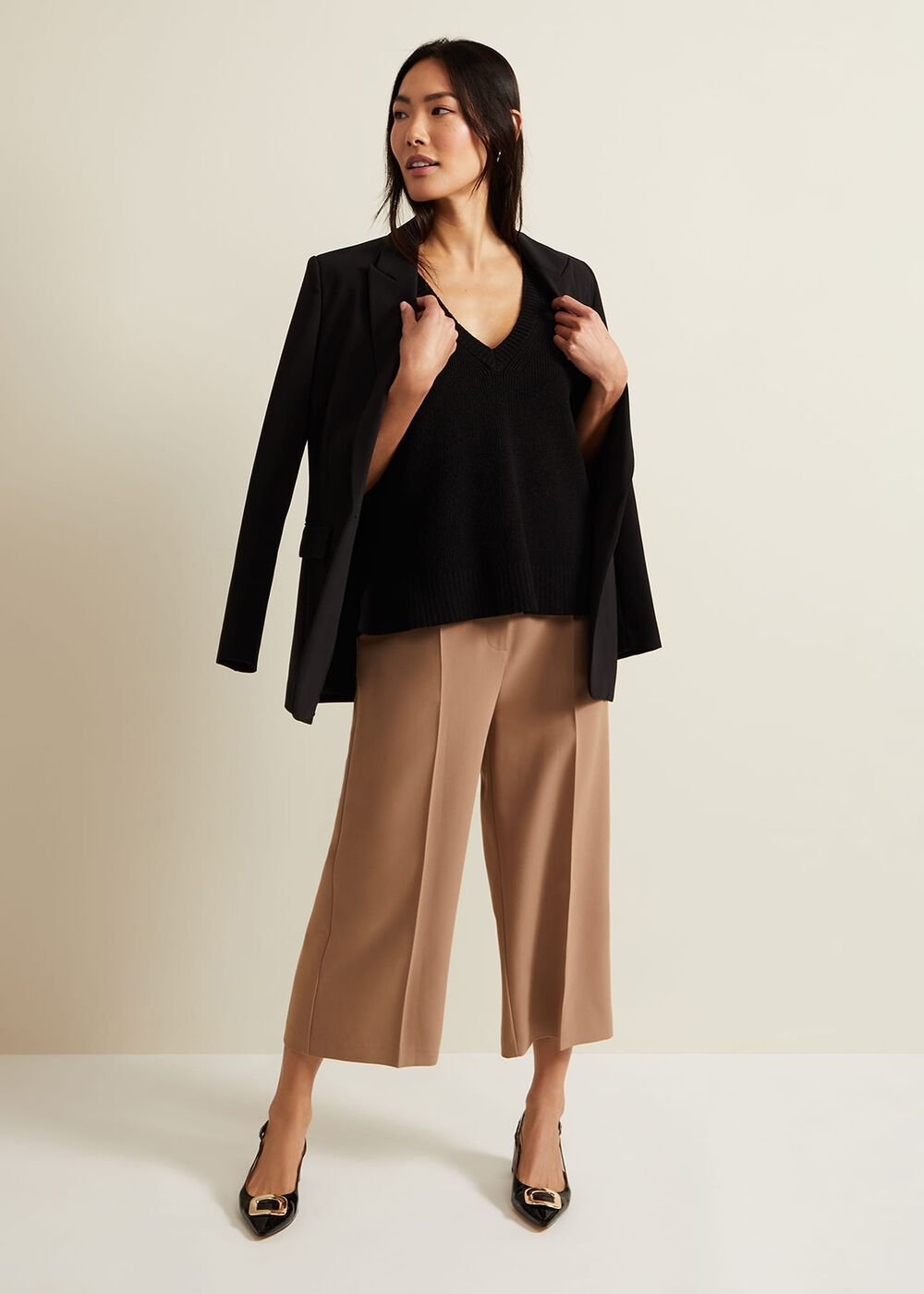 Aubrielle Wide Leg Culottes - Camel