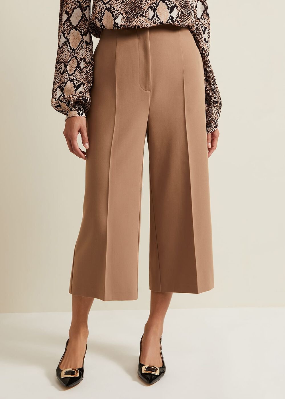 Aubrielle Wide Leg Culottes - Camel