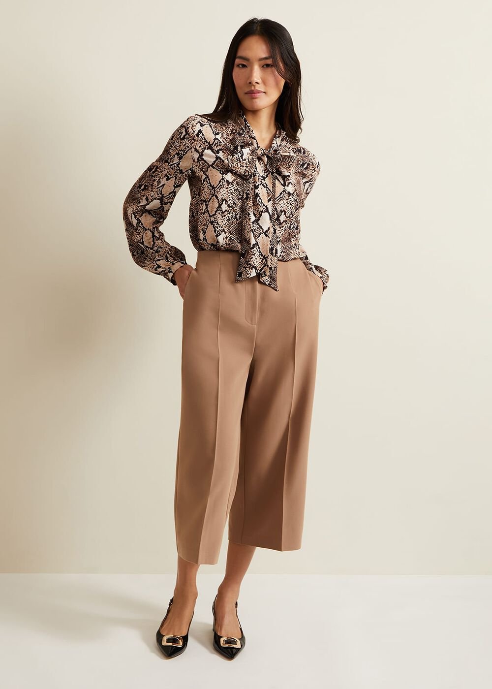 Aubrielle Wide Leg Culottes - Camel