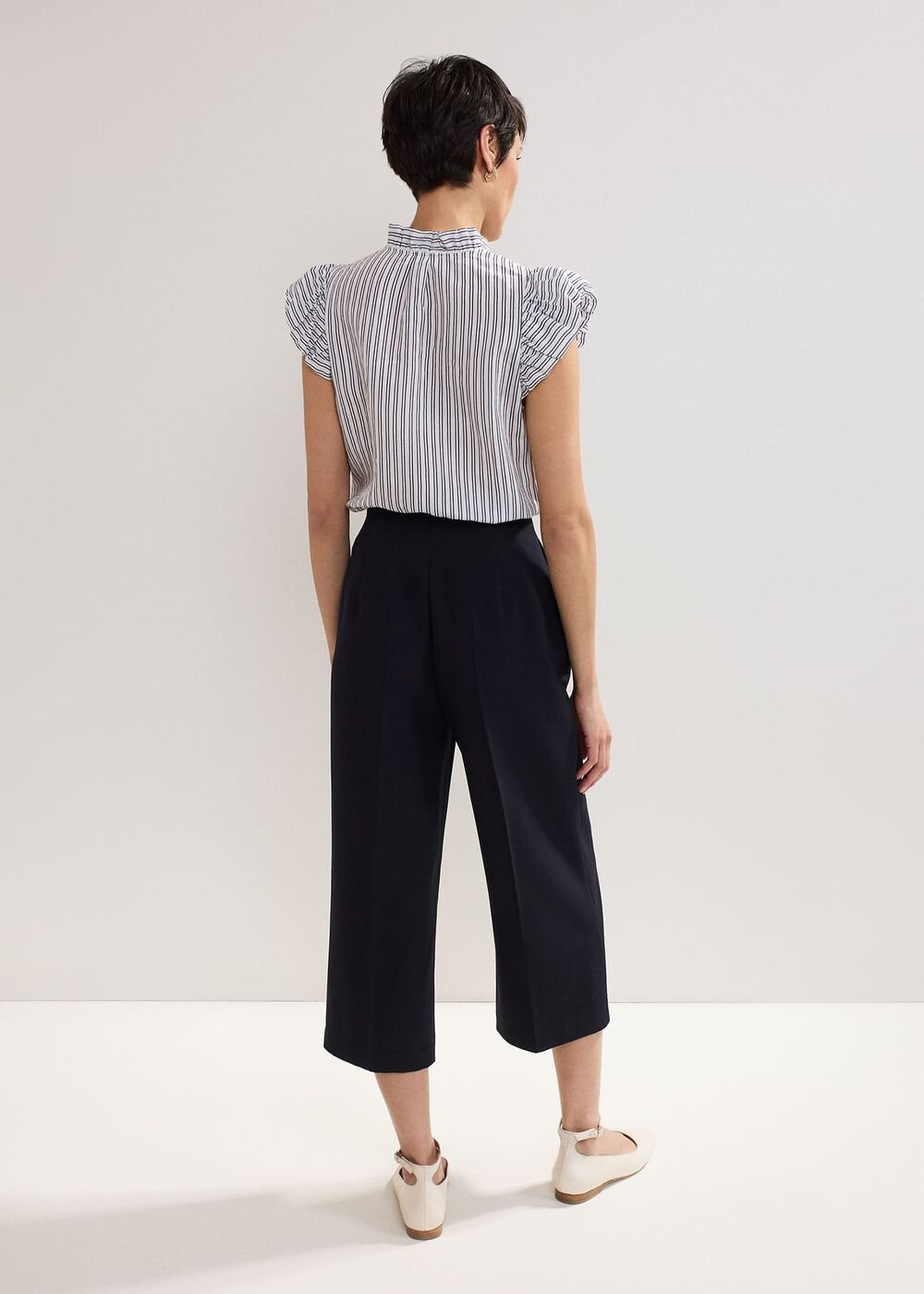Aubrielle Wide Leg Culottes - Navy