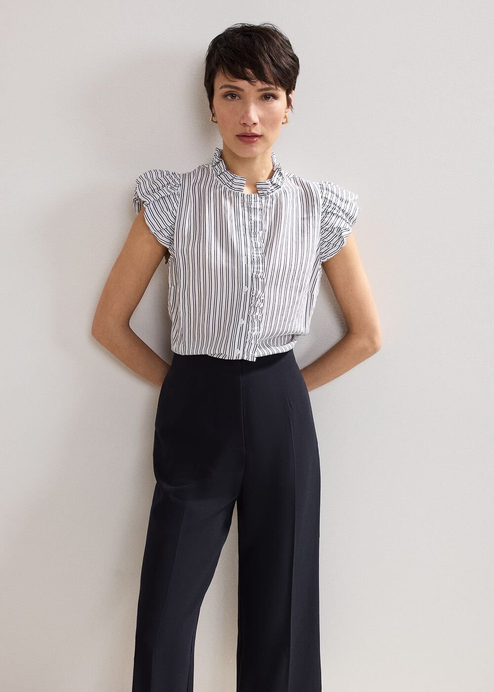 Aubrielle Wide Leg Culottes - Navy