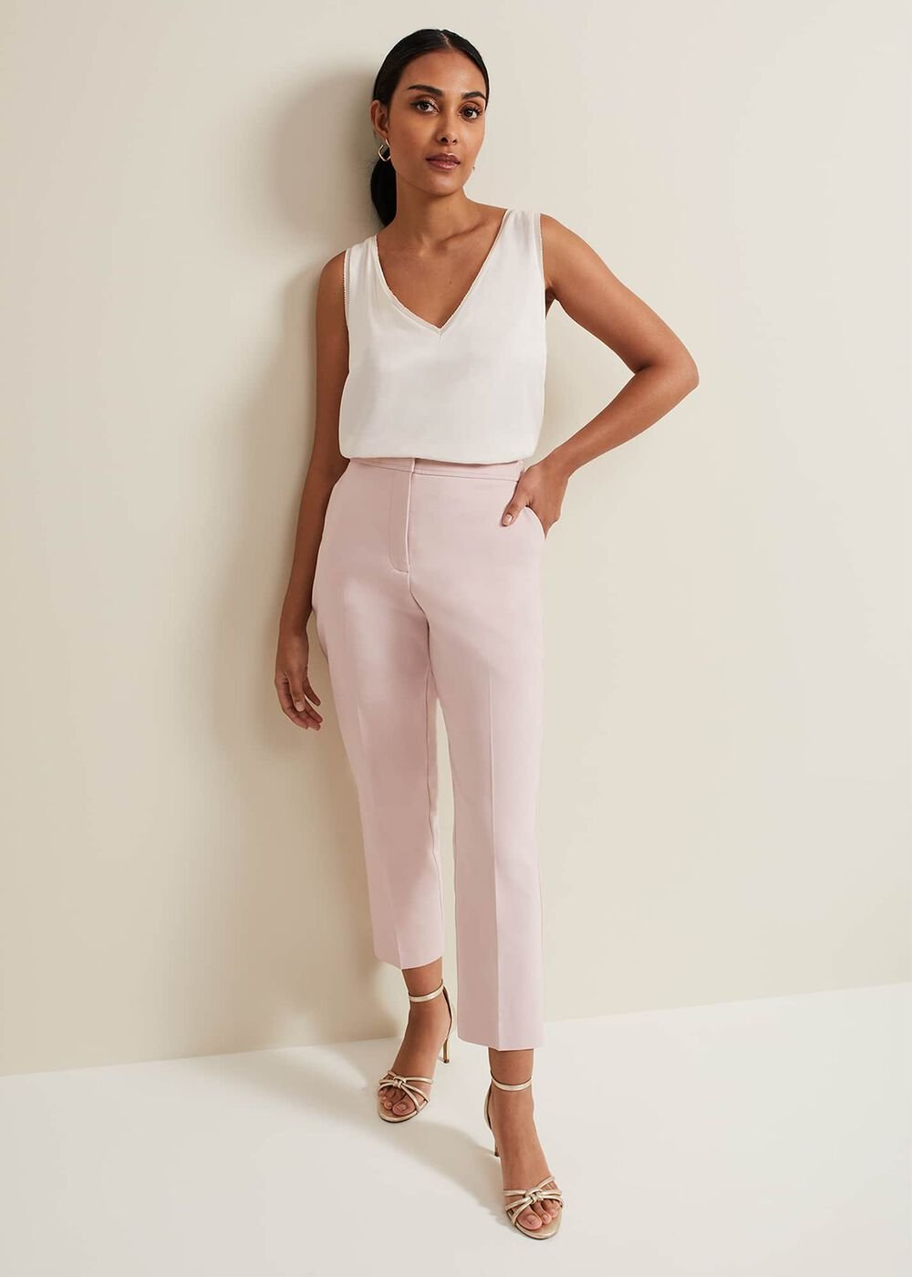 Petite Ulrica Tapered Suit Trouser - Antique Rose