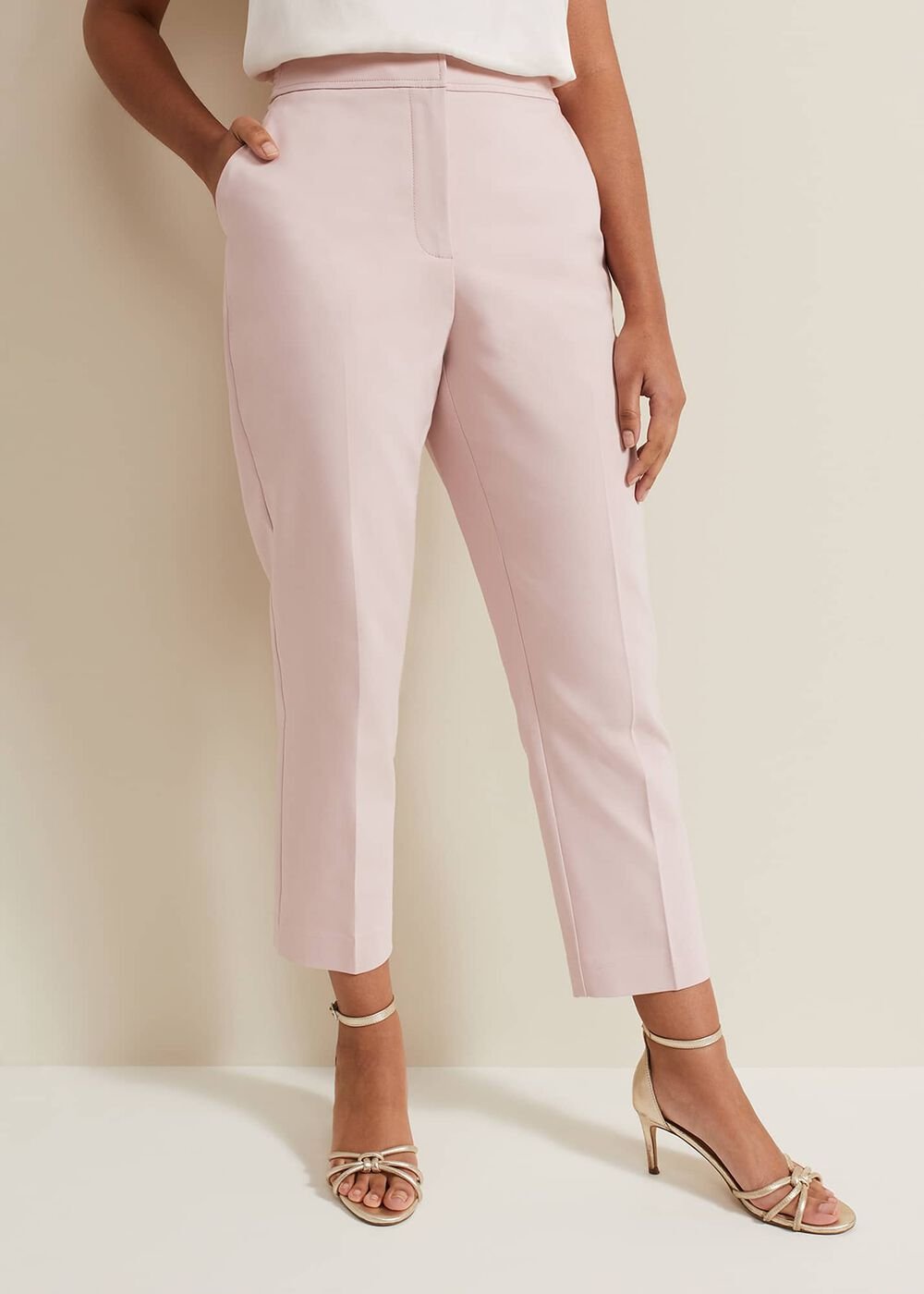 Petite Ulrica Tapered Suit Trouser - Antique Rose