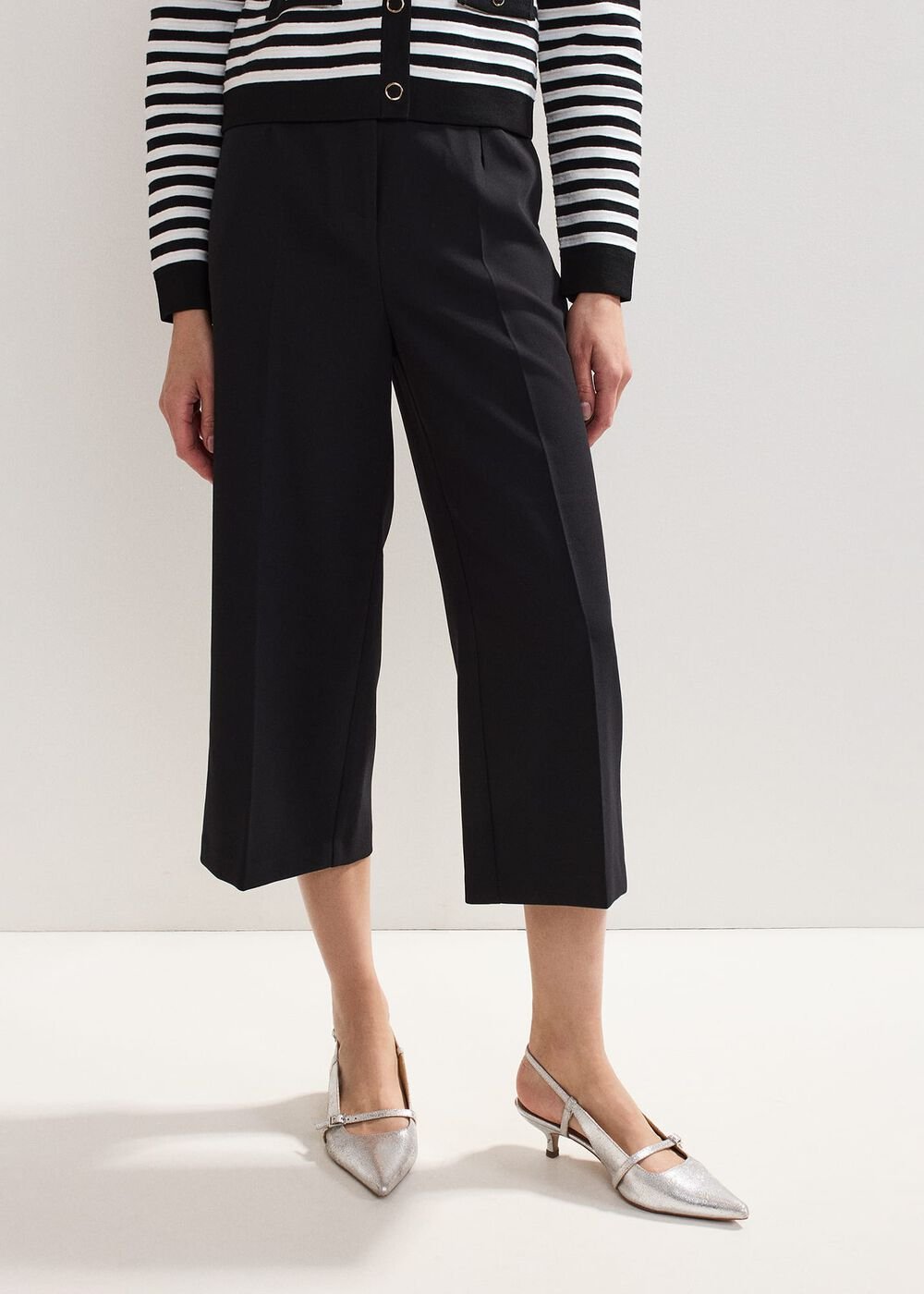 Aubrielle Wide Leg Culottes - Black