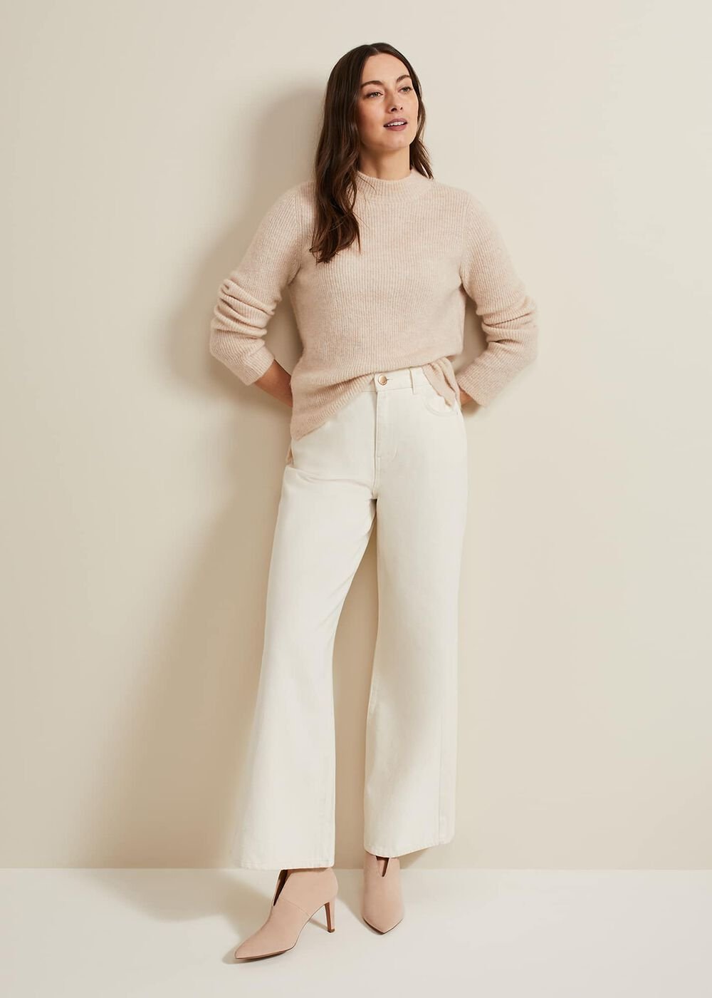 Lorelei Ecru Wide Leg Jean - Natural