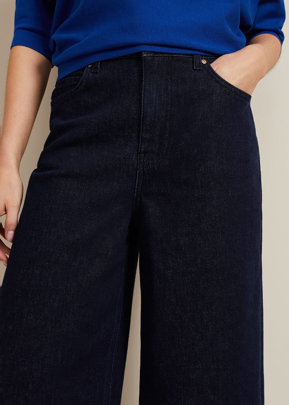 Leyla Dark Wash Denim Culotte - Dark Wash