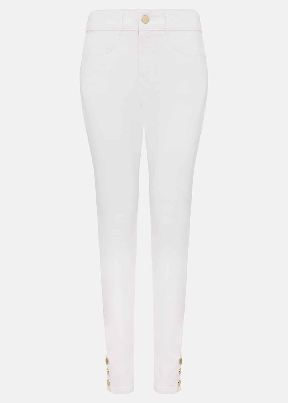 Joelle White Button Detail Skinny Jeans - White