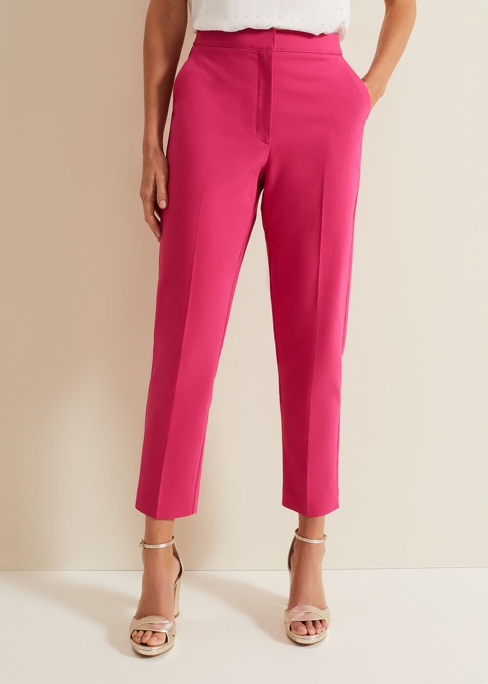 Ulrica Tapered Suit Trousers - Hot Pink