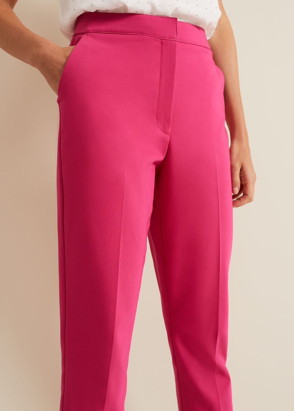 Ulrica Tapered Suit Trousers - Hot Pink