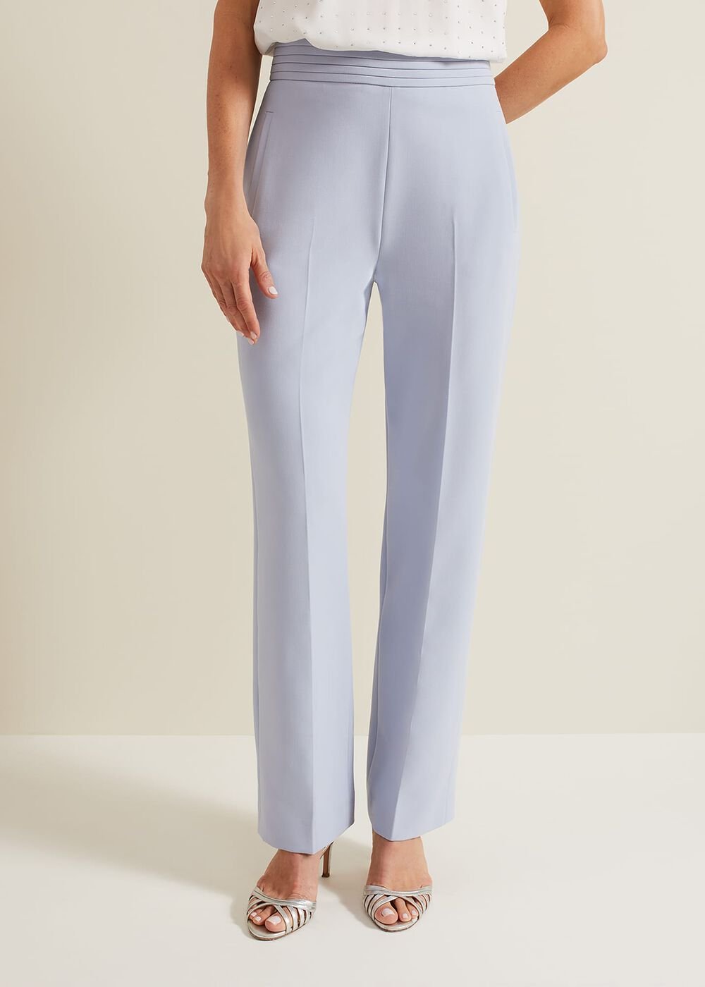 Alexis Pleat Waistband Suit Trouser - Blue