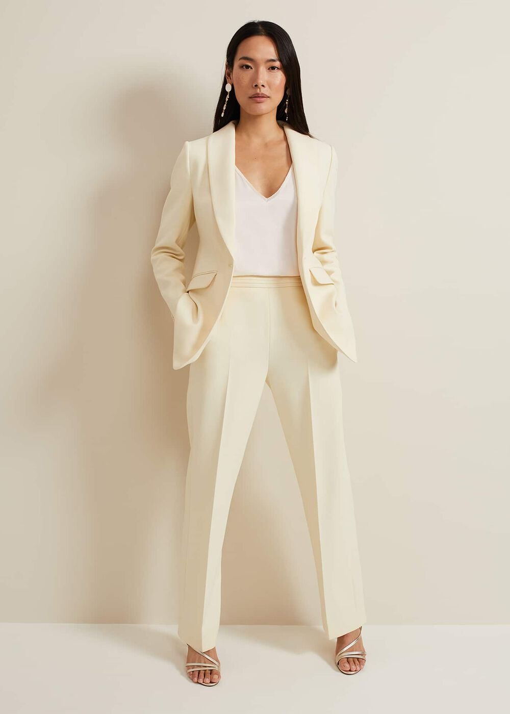 Alexis Pleat Waistband Suit Trouser - Yellow