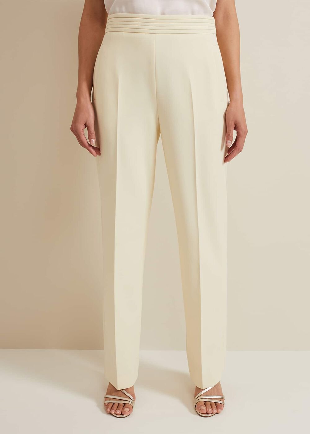 Alexis Pleat Waistband Suit Trouser - Yellow