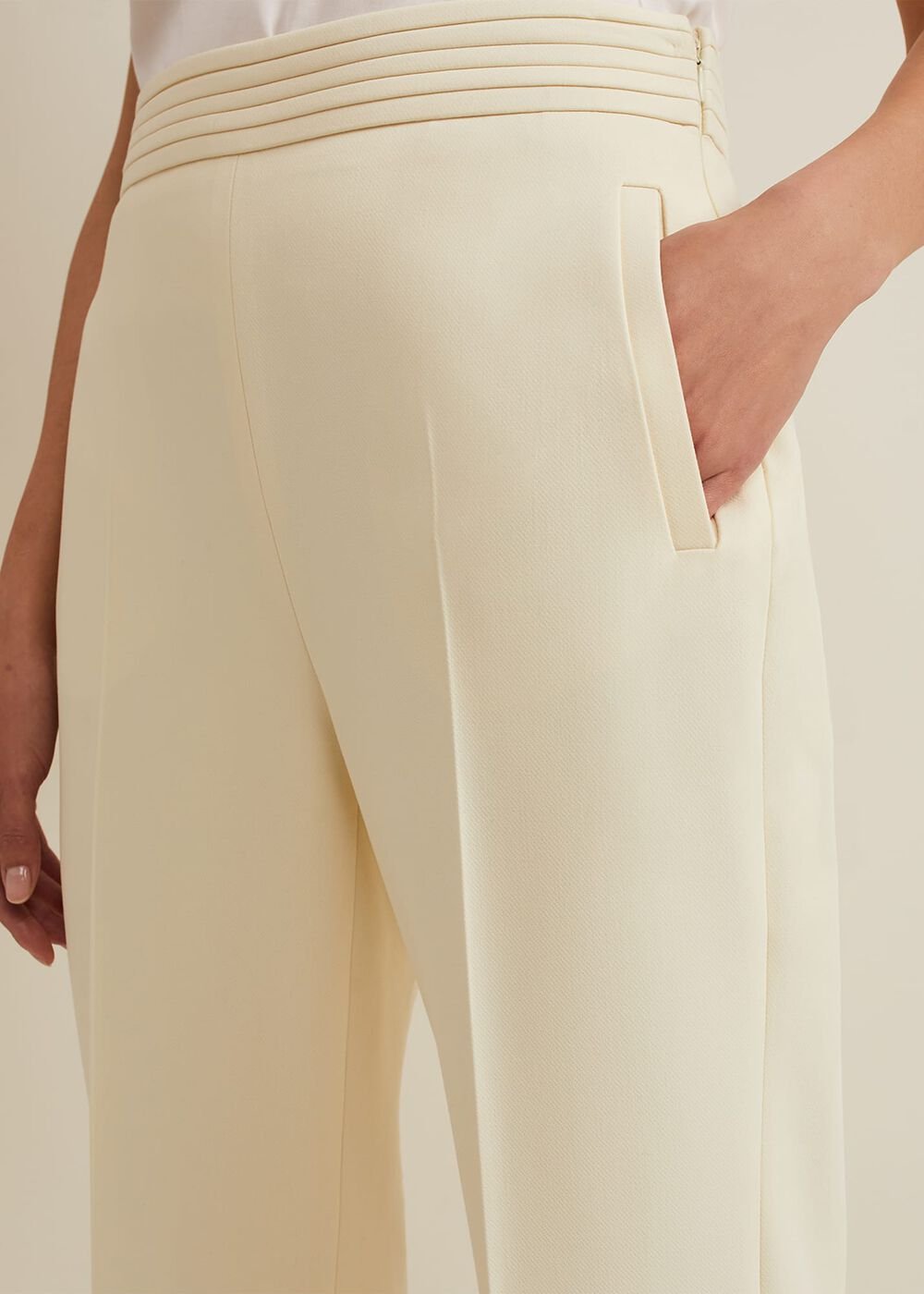 Alexis Pleat Waistband Suit Trouser - Yellow