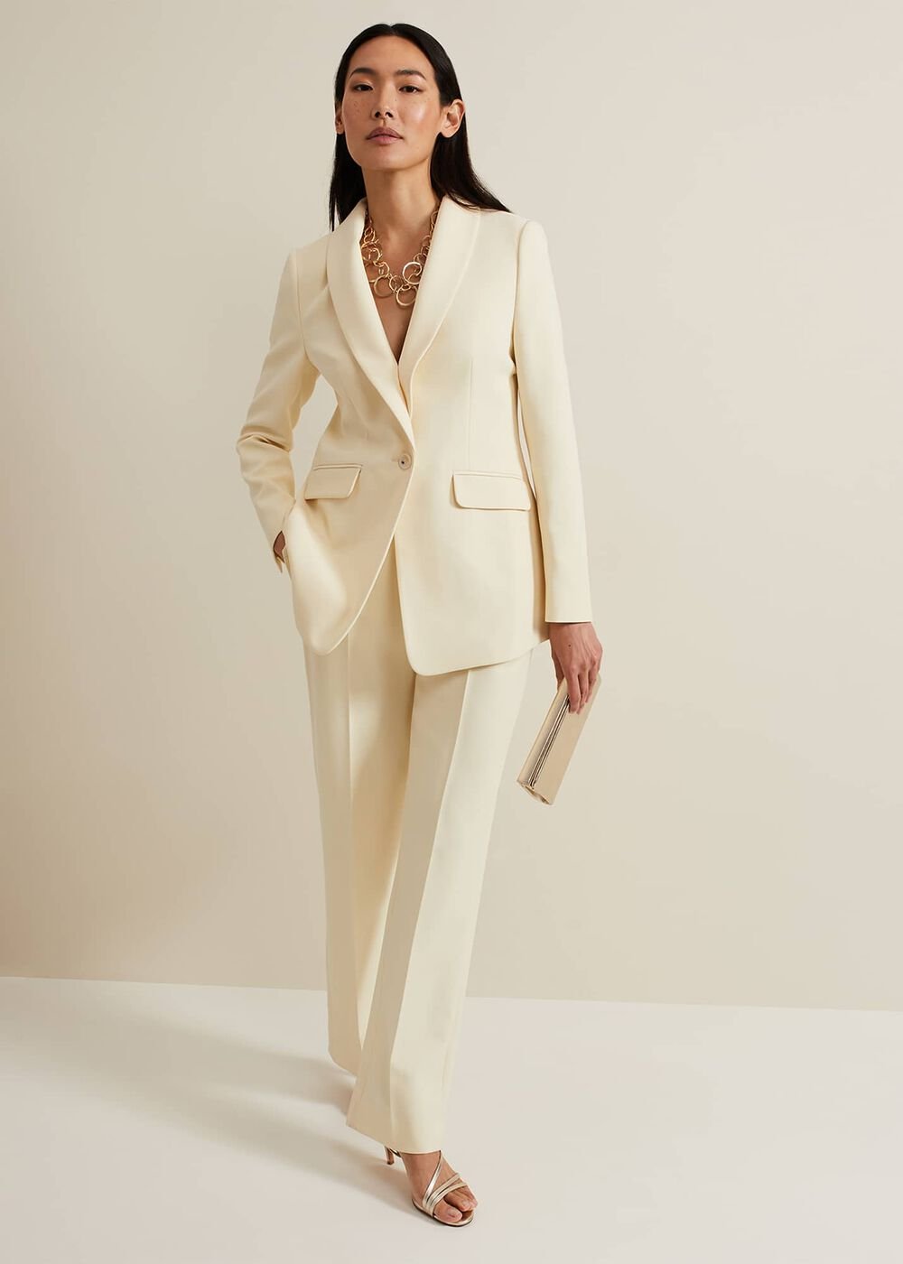 Alexis Pleat Waistband Suit Trouser - Yellow