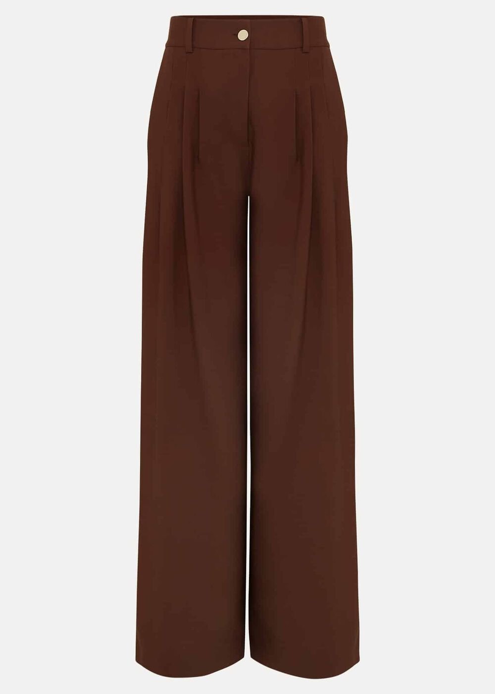 Indiyah Pleated Wide Leg Trousers - Brown