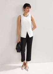 Miah Stretch Capri Trousers - Black