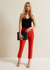 Miah Stretch Capri Trousers - Red