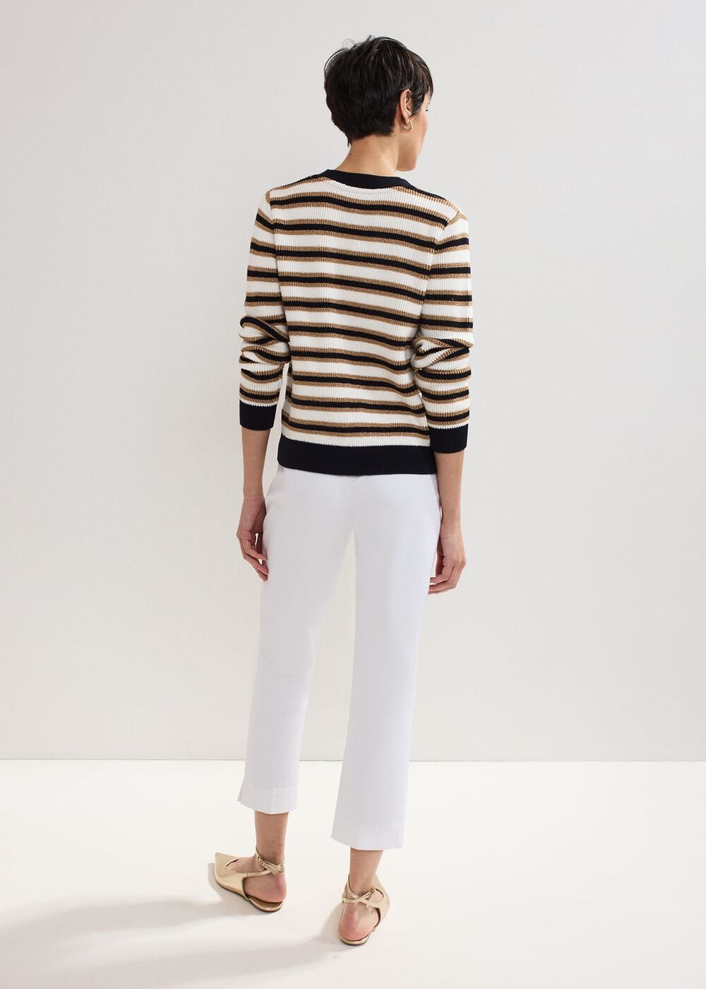 Miah Stretch Capri Trousers - White