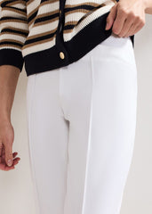 Miah Stretch Capri Trousers - White