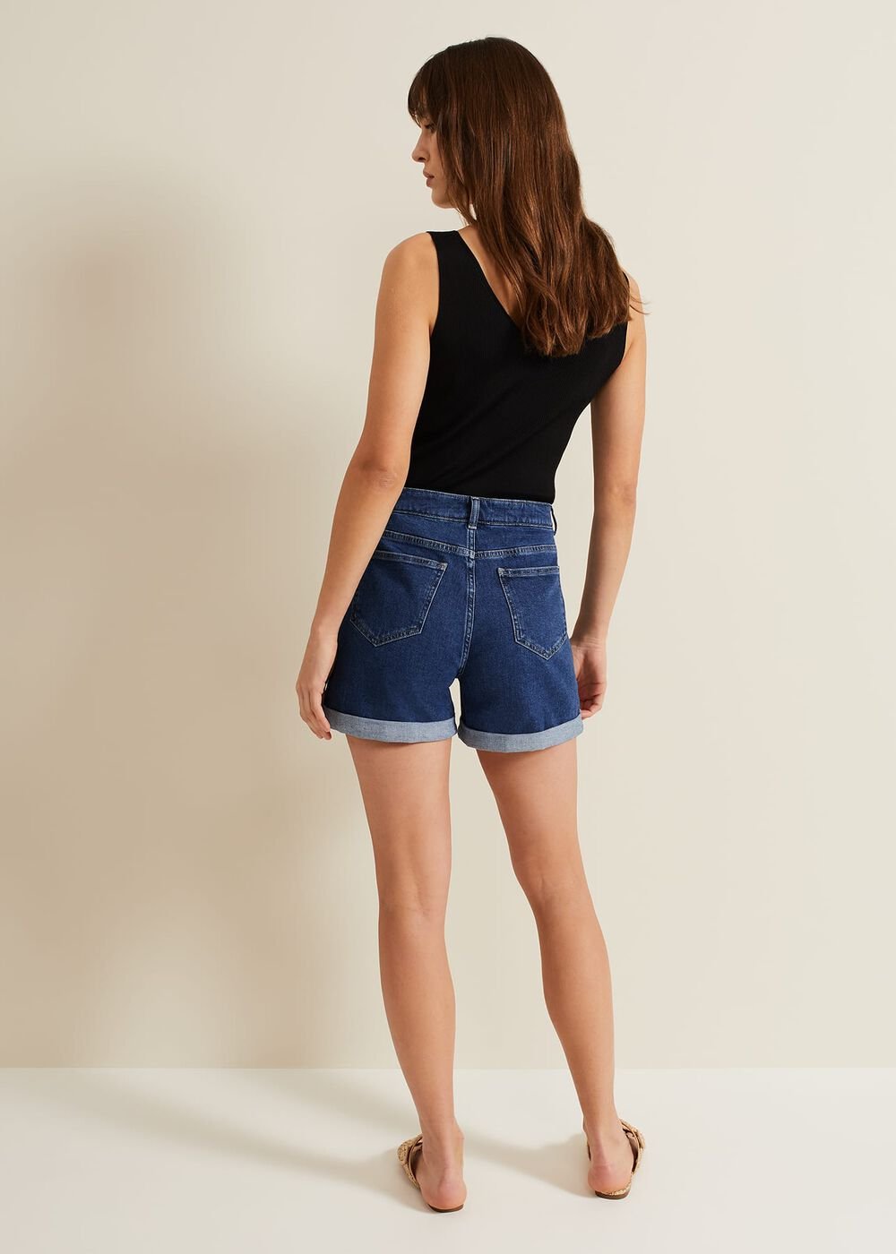 Denise Denim Shorts - Mid Wash Blue