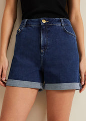 Denise Denim Shorts - Mid Wash Blue