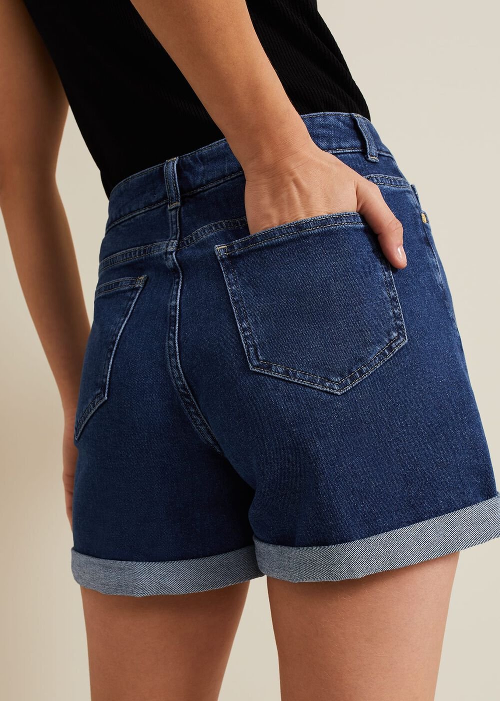 Denise Denim Shorts - Mid Wash Blue