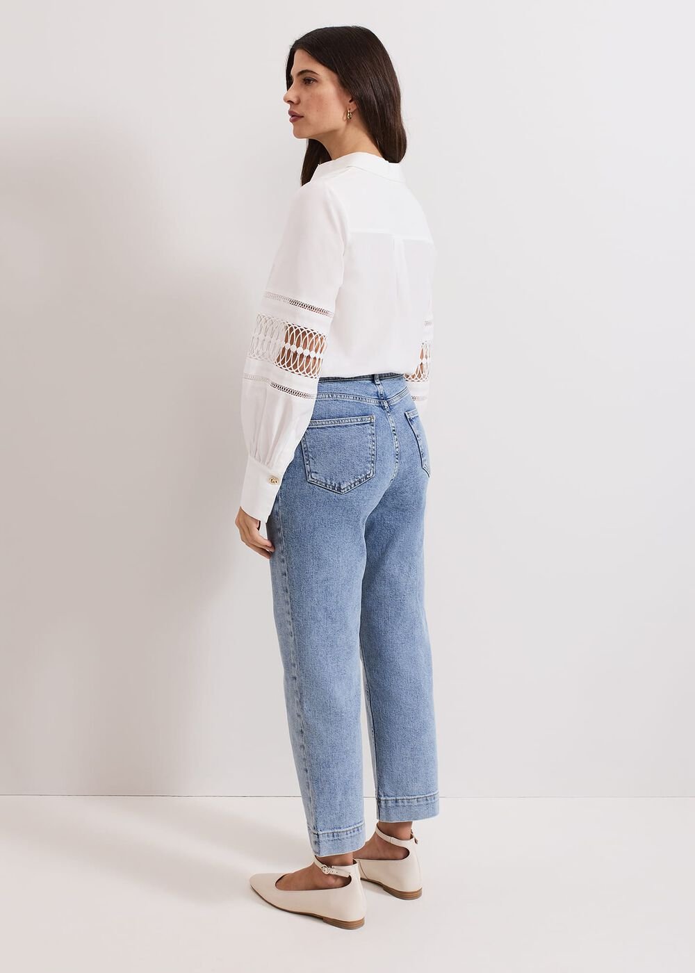 Lexi Mid Wash Crop Straight Jean - Mid Wash