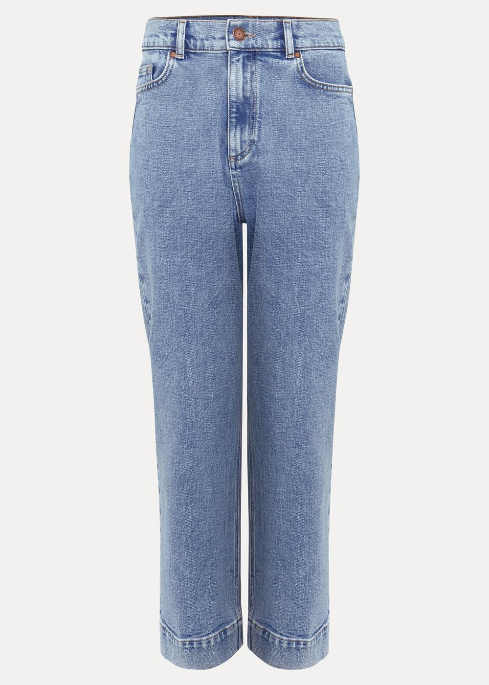 Lexi Mid Wash Crop Straight Jean - Mid Wash
