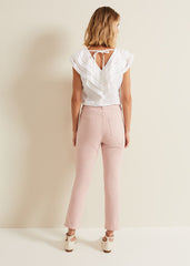 Lindsey Cropped Straight Leg Jeans - Pink