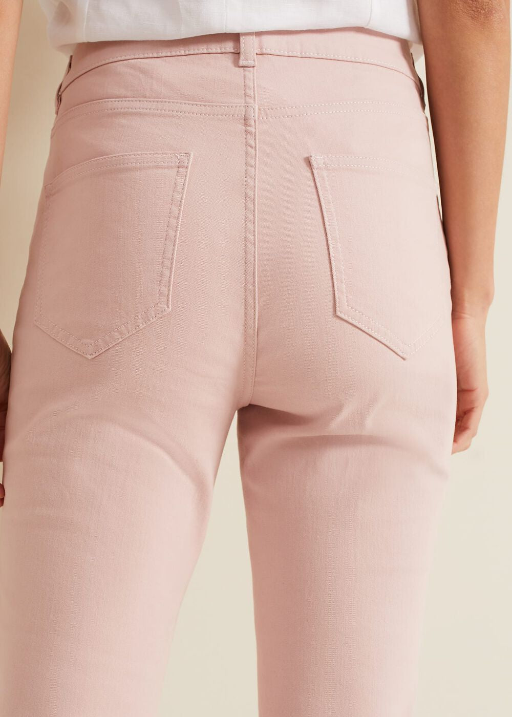 Lindsey Cropped Straight Leg Jeans - Pink