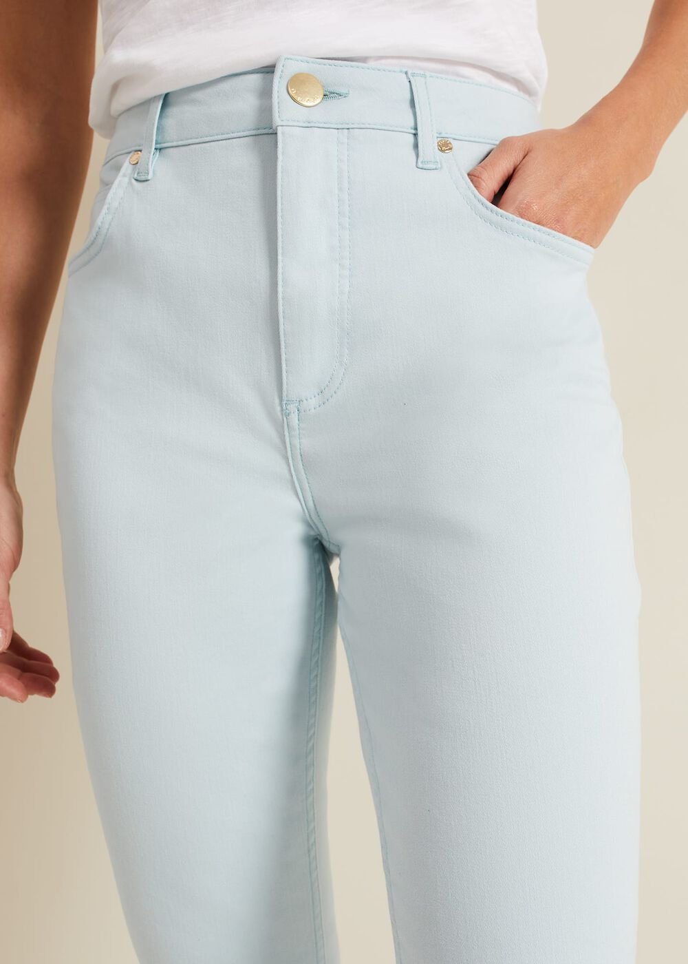 Lindsey Cropped Straight Leg Jeans - Blue