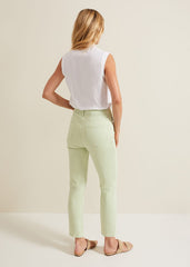 Lindsey Cropped Straight Leg Jeans - Green